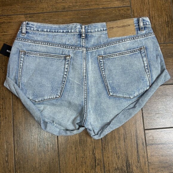One Teaspoon Hendrixe Bandits Distressed Denim Shorts Size 32 NWT $110 - Picture 6 of 11
